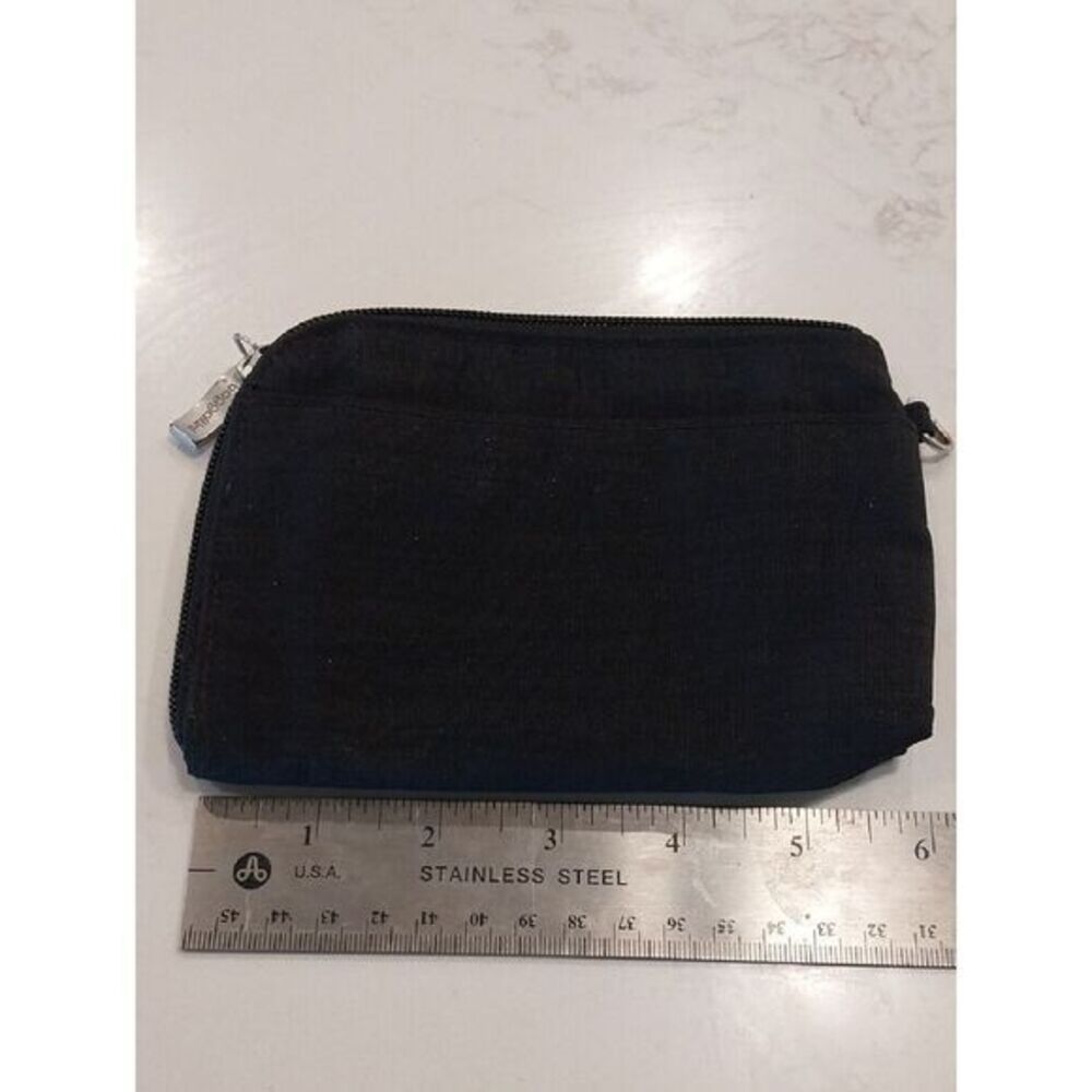 Baggallini Black Canvas Zip Pull Pouch...EUC